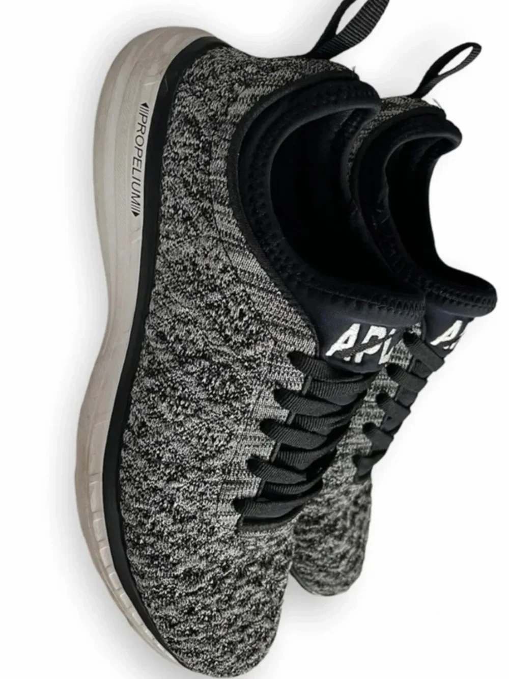 APL Techloom Phantom Sneakers Black/White Melange Size 8